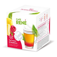 Capsules pour Nescafé Dolce Gusto - Cafe René - Thé au citron et à la framboise - Lots de 16 Capsules