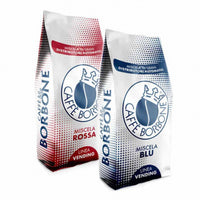 Café en grains Caffè Borbone - Miscela Blu - Miscela Rossa - Lot de 2 Paquets de 500 g