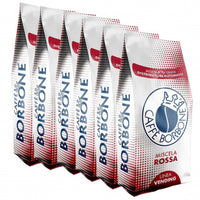 Café en Grains - Caffè Borbone - Miscela Rossa - Lot de 6 Paquets de 1 kg